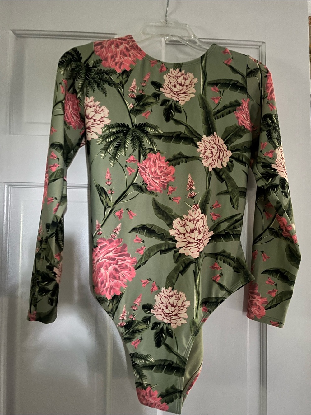 Agua Bendita Olive Green Floral Swimwear Top